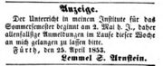 Lemmel Arnstein Fürther Tagblatt 26.04.1853.jpg
