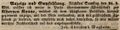Zeitungsannonce zur (Wieder-) Eröffnung der Wirtschaft "<a class="mw-selflink selflink">zur silbernen Kanne</a>", November 1838