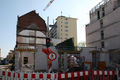 Bauarbeiter in der Grünerstraße - Ecke Schwabacherstraße - bis Ende 2016 stand hier noch die Schwabacher Straße 134 - inzwischen ist das Gebäude abgerissen worden, April 2017
