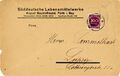 Briefumschlag mit Anschrift der Süddeutschen Lebensmittelwerke, gel. 1910