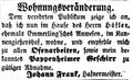 Zeitungsanzeige des Hafnermeisters Johann Frank, Februar 1855