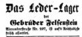 Werbeanzeige Felsenstein, Fürther Tagblatt 10. November 1853