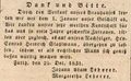 Der Brauereibesitzer Johann Adam Lederer verkauft seine Brauerei; Zeitungsanzeige vom 27. Dezember 1831