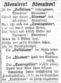 Werbeanzeige Wauwau, Fürther Tagblatt 30. September 1873