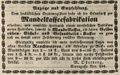 Zeitungsannonce des Mandelkaffeefabrikanten M. Osterberg, November 1843