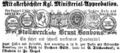 Werbeanzeige von Stollwerck, zu haben bei <!--LINK'" 0:11-->, Januar 1863