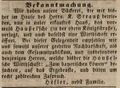 Zeitungsannonce von Höfler, Bäcker und Wirt , Mai 1844