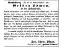 ''Gelber Löwe'' von J.T. Pfann übernommen, Fürther Tagblatt 3.10.1856