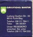 Streichholzschachtel Grundig Bank Rückseite