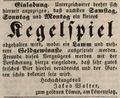 Zeitungsannonce von Jakob Walter, Wirt <!--LINK'" 0:23-->, Juni 1844
