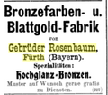 Anzeige Gebr. Rosenbaum in: „Deutsches Kolonialblatt - Amtsblatt für die Schutzgebiete des Deutschen Reichs“, IX. Jahrgang, 1898