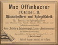 Werbeanzeige von Max Offenbacher, 1896