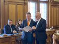 Verleihung des Goldene Kleeblatts an Klaus Hunneshagen durch Oberbürgermeister Thomas Jung