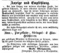 Der Zinngießers und Porzellan- und Glashändlers <a class="mw-selflink selflink">Johann Andreas Weigmann</a> hat ein Haus am  gekauft, Oktober 1860