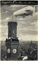Ansichtskarte mit einem Zeppelinüberflug, die Collage entstand vermutlich zur ersten Landung eines Luftschiffes in Nürnberg am 29. März 1909 (links hinten: Ostwand der <!--LINK'" 0:217-->)