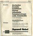 Inserat Personalsuche <a class="mw-selflink selflink">Dynamit-Nobel</a> 1969