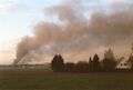 Rauchwolke über Stadeln von  aus von der brennenden Werkhalle der Firma BIG in Stadeln, April 1998