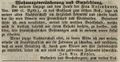Zeitungsannonce von Joh. Nic. Köhler, Gastwirth "", August 1843