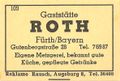 Zündholzschachtel-Etikett der ehemaligen Wirtschaft Roth, um 1965