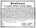 Zeitungsanzeige von <!--LINK'" 0:0-->, August 1854