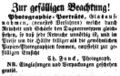 Zeitungsannonce des Daguerreotypisten <!--LINK'" 0:13-->, November 1853