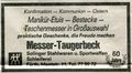 Werbung in der FN vom Fachgeschäft Messer-Taugerbeck in der <a class="mw-selflink selflink">Moststraße 11</a> 1983