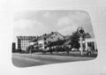 die ehemalige Caltex-Tankstelle der Familie Hormes in Stadeln, leider ist das elegante 1/4 kreisförmige stützenlose Stahlbetondach nicht zu sehen. Heute bebaut mit Wohngebäude <!--LINK'" 0:180--> 24 ä - c. Im Hintergrund Hochhaus an der Gastätte <!--LINK'" 0:181-->, 1958