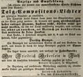 Zeitungsanzeige von <a class="mw-selflink selflink">Friedrich Heberlein</a>, Dezember 1843