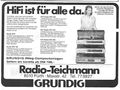 Werbung 1979 der ehemaligen Firma Radio-Teichmann, daß in der <a class="mw-selflink selflink">Maxstraße 42</a> viele Jahre ansässig war
