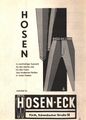 Werbung vom Bekleidungshaus Hosen-Eck in der Schülerzeitung <!--LINK'" 0:181--> Nr. 1 1964