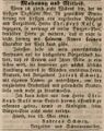 Zeitungsanzeige des Vergolders , Mai 1844
