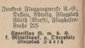 Werbung im Fürther Adressbuch von <a class="mw-selflink selflink">1931</a> der <!--LINK'" 0:12--> Flugzeugwerke