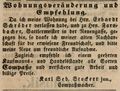 Zeitungsanzeige des Kompassmachers <a class="mw-selflink selflink">Karl Sebastian Stockert</a> jun., April 1847