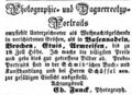 Zeitungsannonce des Daguerreotypisten <!--LINK'" 0:13-->, Dezember 1852