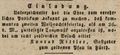 Werbeannonce der Gaststätte "<!--LINK'" 0:3-->", Dezember 1836