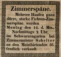 Zeitungsannonce des Zimmermeisters , Juni 1847