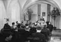 Dr. <a class="mw-selflink selflink">Adolf Schwammberger</a> bei einem Vortrag in Thorn, ca. 1942.