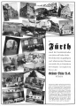 Werbung der Brauerei Grüner von <a class="mw-selflink selflink">1934</a> mit bekannten Ausschankstätten