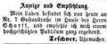 Neue Ladenadresse des Uhrmachers <!--LINK'" 0:9-->, August 1865