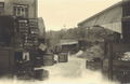 Fabrikgelände von Göso in der Dr.-Mack-Str. 32 -  38 während des . Im Hintergrund links der Seitengiebel von 