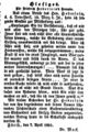 Zeitungsartikel über den ausgewanderten Kaufmann <a class="mw-selflink selflink">Friedrich Heberlein</a>, April 1851