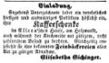 Anzeige Kaffeeschenke im Hause Ellern,  1.10.1853