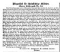 Aufruf für die Pflegeanstalt für schulpflichtige Mädchen,  26.9.1866