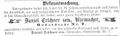 Zeitungsanzeige des Uhrmachers <!--LINK'" 0:23--> sen., September 1870