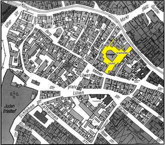 Gänsbergplan; Schulhof ist gelb markiert