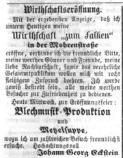 Wirtschaftseröffnung zum Falken, Ftgbl. 31. August 1864.jpg