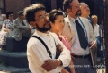 Der Künstler Kato mit Ehefrau Atsuko bei der Einweihung des Synagogendenkmals am 4. Juli 1986. Daneben Dr. <!--LINK'" 0:13-->, ehem. Leiter des Stadtarchives.