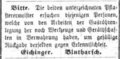 Aufforderung zur Rückgabe von Gerätschaften, Nov. 1858