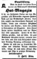 Zeitungsanzeige des Filzfabrikanten <!--LINK'" 0:77-->, März 1860