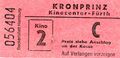 Eintrittskarte zum ehem. Kronprinz-Kino, ca. 1990